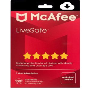 McAfee LiveSafe - Unlimited - 1 Year | Subscription 1 Year | Last Version