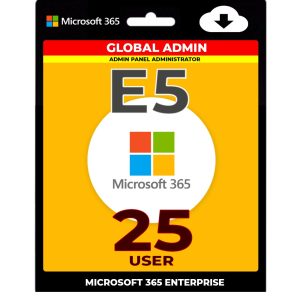 Microsoft 365 E5 | Global Admin + Domain + 25 Licenses - Lifetime Subscription